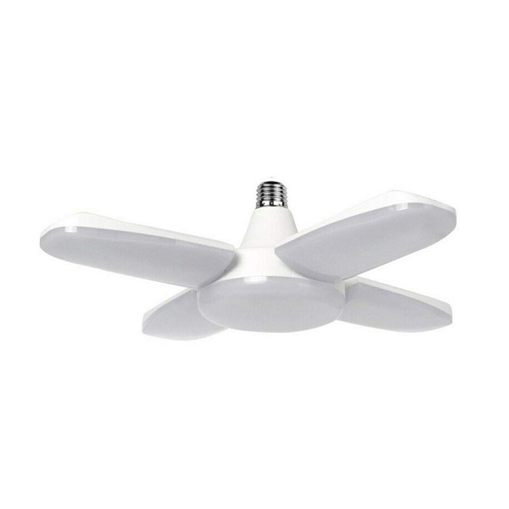 Garage Lighting 80W Deformable Ceiling Light Bulbs E26/E27 Garage Light Bulb 8000LM LED Garage Lights Cold White 6000K Super Bright Work Light for Garage Workshop LED High Bay Light Bulb