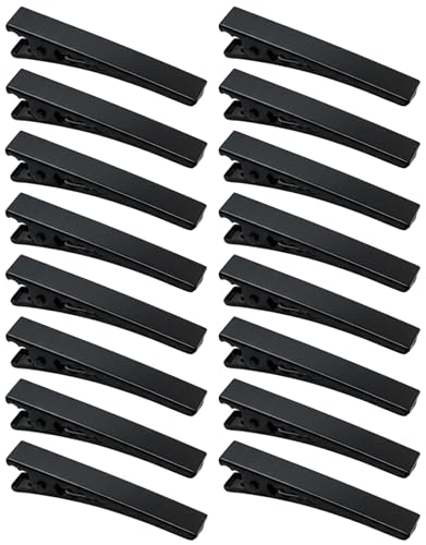 Image of ROSAURA (4.5 CM 50 Pcs) Black Single Prong Alligator Hair Clips Base for DIY Hair Accessories, Barrette Hair Clips for Bow Making, Salon, and Hair Styling (Black Flat (4.5 CM), Pack of 50)