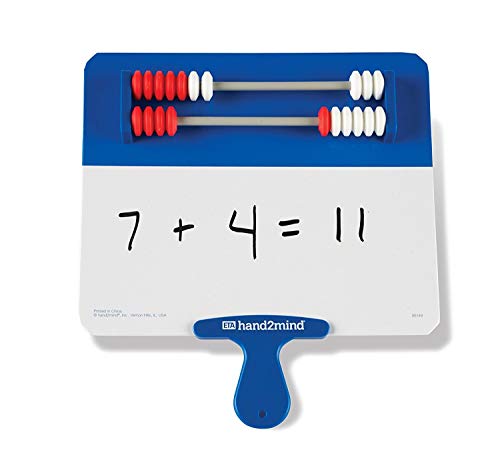 hand2mind 20 Bead Rekenrek Answer Boards, Dry Erase Paddles, Abacus for Kids Math, Student White Boards, Math Manipulatives Kindergarten, Counters for Kids Math, Educational Kids Toys (Set of 1)