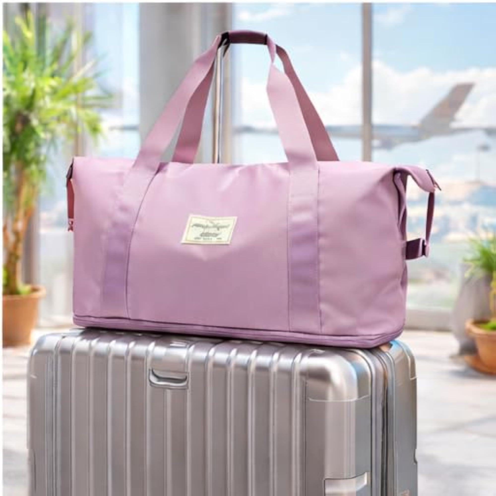 Foldable Travel Duffel Bag, Purple, 40 X 23 X 42 Cm