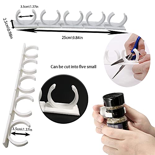 Bosoirsou 40 Spice Gripper Clips, 8 Strips Spice Racks Hold 40 Plastic Heavy Jars Bottles For Cabinet Door #TOP1