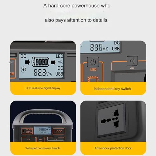 Fonte de alimentação móvel para armazenamento de energia portátil 100W 76,8Wh, display digital em te