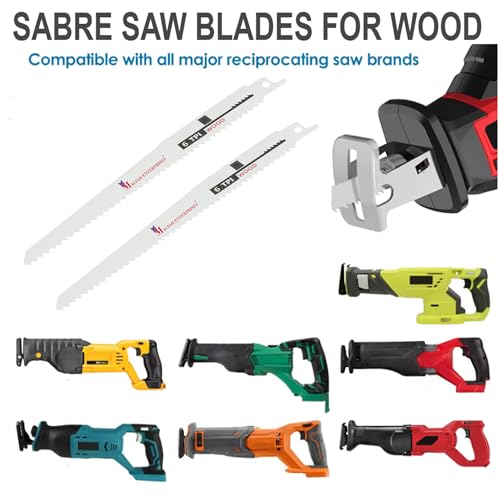 Image of Malfah Reciprocating Saw Blades Saber Saw Handsaw Multi Saw for Cutting Wood Metal Concrete Pvc Fast Straight Solid Pipes Profiles Chipboard Plaster (2 PCS MRSB150MM)