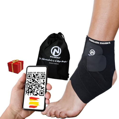 Nuamax] Tobillera Deportiva | Tobilleras Esguince Mujer y Hombre - Ideal para Sobrecarga y Soporte, Tobillera Estabilizadora | Tobillera para Esguince que Previene Lesiones y Alivia el Dolor.