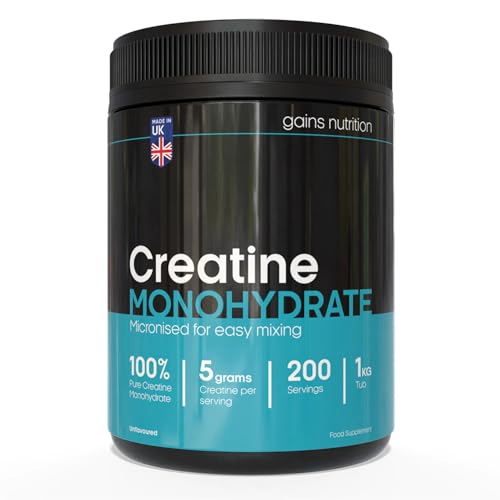 GN Creatine Powder | 1kg High Strength Creatine Monohydrate Powder - 5g per Serving | Unflavoured Filler Free Creatine-Monohydrate | Non-GMO & Gluten Free