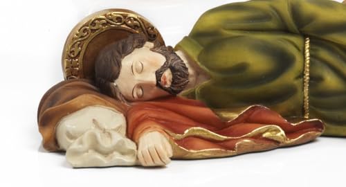 Miniatura 2 de Paben - Estatua De San José Durmiendo, Artículo Religioso 12,8 Cm, De Resina, De Paben.