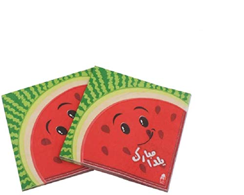 100-Pack Decorative Napkins Disposable Paper Party Napkins for Birthday Parties, Celebrations and Special Occasions - Watermelon Design