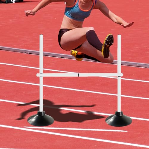 TNZMART 4.9 FT and 3.3 FT White Agility Poles Adjustable Hurdles for Soccer Football Speed Training Equipment Track and Field (Pack of 6, 3.3 FT) by TNZMART - Image 2