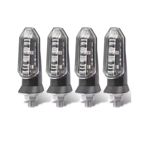 Clignotants de moto compacts 8mm avec quatre optiques transparentes ambre