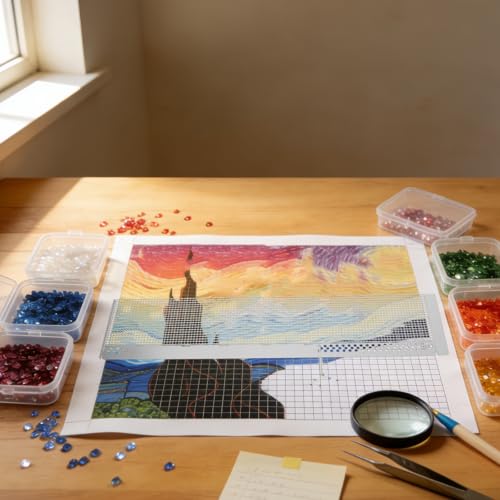 Regla para pintura de gemas Holibanna, herramienta de cuadrícula para bordado y manualidades 8