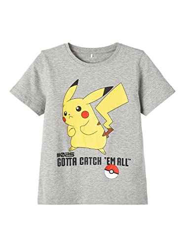 NAME IT Nkmnikhil Pokemon SS Top Noos Bfu Camiseta, Gris, 158-164 para Niños