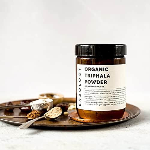 100% Organic Triphala Powder 220g - Ayurvedic Blend of Amla, Haritaki & Bibhitaki - Gut Health - Straight from Farm in India - Raw, Vegan and Gluten-Free - Non-GMO - No Additives or Preservatives