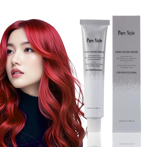 PureStyle 100ml Permanent Hair Dye Deep Red Gray Coverage