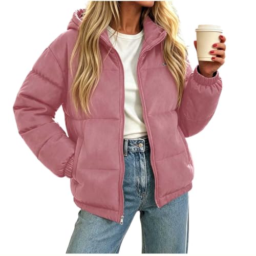 Cethrio Womens Packable Puffer Jacket Womens Puffer Jacket Full Zip Hooded Quilted Jackets Winter Outerwear Coats Fall Jackets for Women 2026 Chaqueta Para Mujer Soft Autumn Capsule Wardrobe - image 3