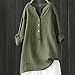 Women's Linen 2026 Tops Long Sleeve 3/4 Sleeve Cotton Y2K Shirts Rolled Up Casual Cute Skirts Gauze Oversized Solid Green