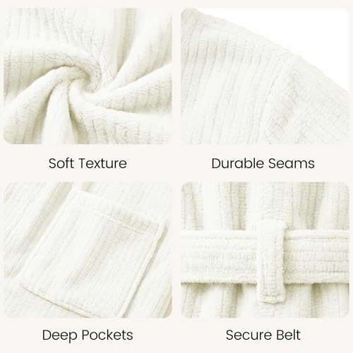 Image of PJGGZ Hooded Bathrobes for Women, Soft Long Towel Robes for Women - Quick Dry yet Warm