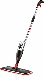 Mop Spray Giratório com Reservatório 380ml + Microfibra Lavável – Esfregão com Spray para Limpeza Pesada em Piso Laminado, Azulejo, Madeira e Cozinha