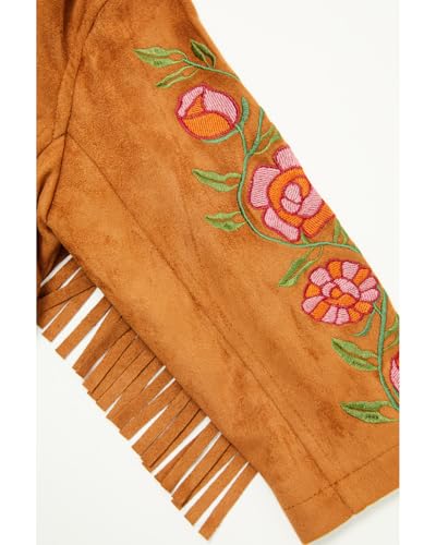 Girls' Floral Embroidered Suede Jacket (Toddler)2