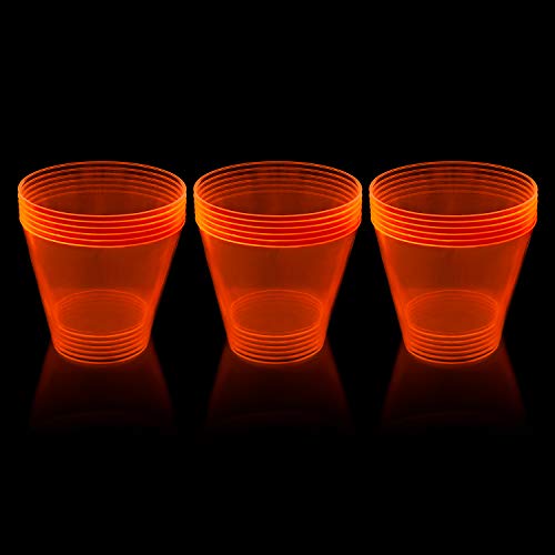 Party Essentials Hard Plastic 9-Ounce Party Cups, Tumblers, Neon Orange, 25-Count #TOP4