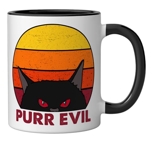 Taza de Cerámica Gato Negro Satánico 11 onzas miniatura 2
