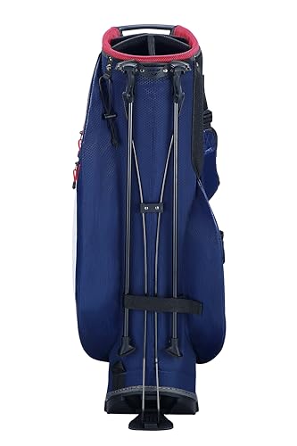 Principal 9.5" Lightweight Golf Stand Bag With 2 Full Length Dividers, 7 Pockets And Padded Dual Strap, Navy/Grey/Red - Image 7