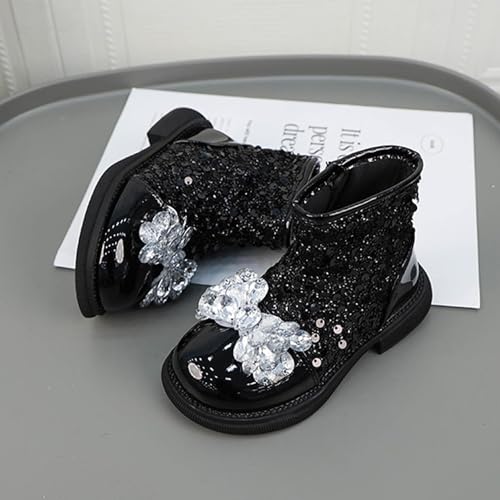 IWIHMIV Girls Ankle Boots Side Zipper Ankle Booties Fall Boots Dress Boots Outdoor Non Slip Warm Shoes High Top Walking Boot2