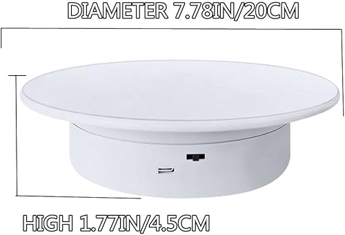 Miniatura 4 de Pantalla giratoria eléctrica de 360 grados, para exhibición de productos pequeños, tocadiscos de fotografía de producto de 7.87 pulgadas de diámetro