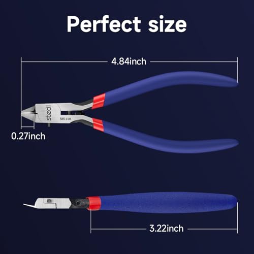 Image of stedi Model Nippers,Model Tools for Advancers,Ultra-thin Single Blade,Sprue Cutter for Plastic Model Building,Hyper Precision Nippers,5-inch Non-slip Grip,Gundam Nippers