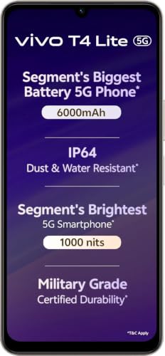 vivo T4 Lite 5G 2026 Charger in The Box (Titanium Gold, 64 GB) (4...