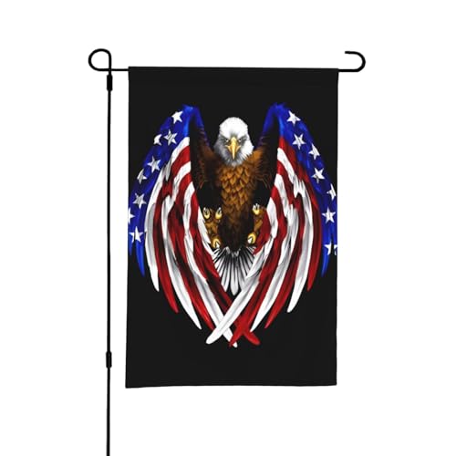 USA Flag Patriotic Eagle 12x18inch Decorative Double Sided Flag - Outdoor Garden Flags, Perfect for Patio, bedroom, and Garden