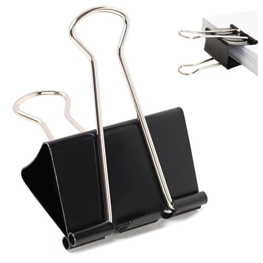 Foldback Klammern 60 Stück Foldbackklammer 32mm Metall Binder Clips für Büro Schul Brief Büroklammer Bürobedarf Schwarze Binderclips