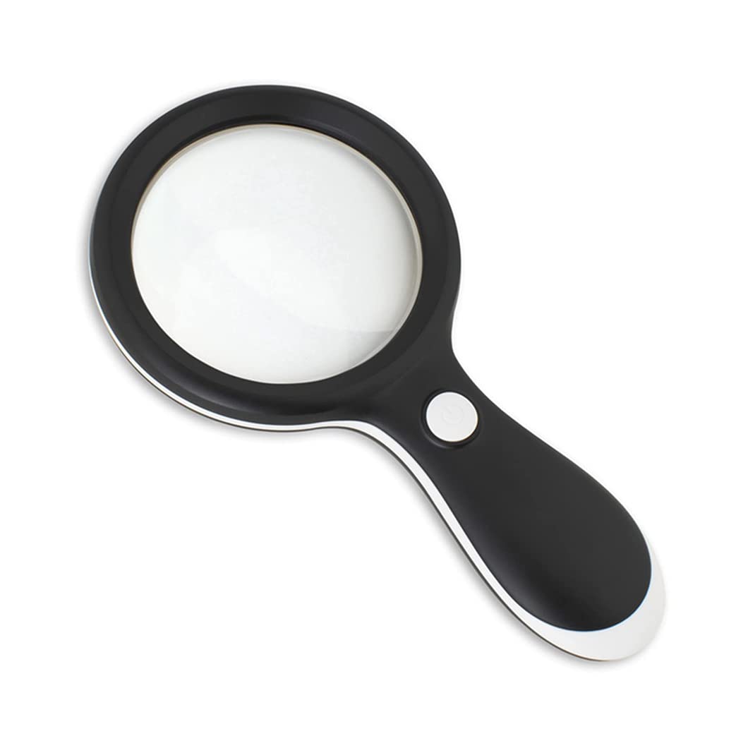 CanEve Lupa de Mano 30X con 18 Luces LED iluminadas, Lupa inastillable for Personas Mayores for degeneración Macular, Lectura for Personas Mayores, Soldadura, inspección, Monedas, Color Blanco Lupa (