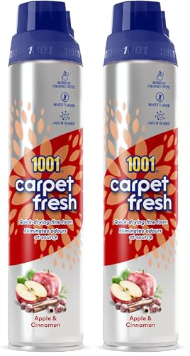 Image of 1001 Carpet Fresh Apple & Cinnamon 300ml • Warm Spiced Fragrance • Carpet Rug & Upholstery Freshening Foam • Quick Drying • No Vacuuming Required • Odour Eliminator • WoolSafe Approved (Pack of 2)
