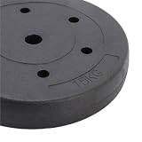 Weight Plates Set, 10 kg Pair, Black Vinyl, 1-Inch Standard Size (7.5, Kilograms)