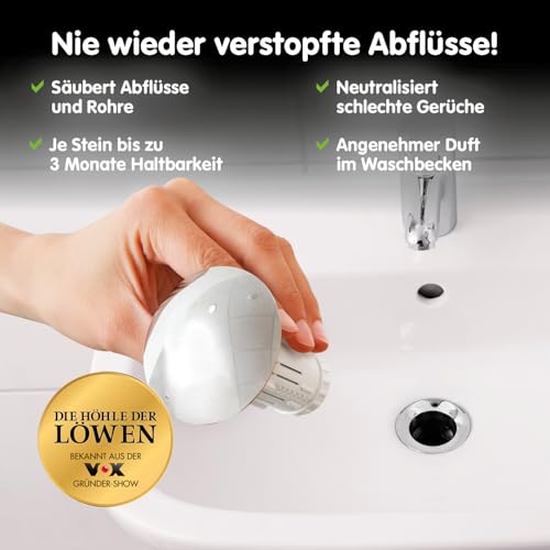 Abflussfee 00024 Verschlussstopfen (weiß, inkl. 5 Duftsteine mit Apfel-Zitrone-Geruch) - 2