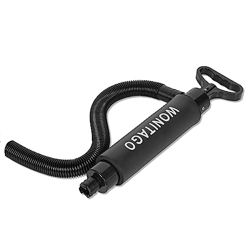 LINGVUM Manual Bilge Pump for Kayak, Canoe and Boat, 17" Portable Siphon Hand Water Pump for Kayaks with Reversible Hose, Full Black