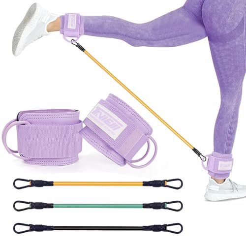 Ankle Straps Resistance Bands with Cuffs, Ankle Bands for Working Out, Ankle Resistance Band for Leg, Booty Workout Equipment for Kickbacks Hip Fitness Training