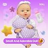 Muñeca Bebé SMILESSKIDDO con Cuna Portabebés de 12 Pulgadas, Set de Juego para Niños Pequeños | Accesorios con Manta Lavable, Almohada y Biberón, Muñecas de Cuerpo Suave para Niñas de 2+ Años, Juguetes y Regalos 6