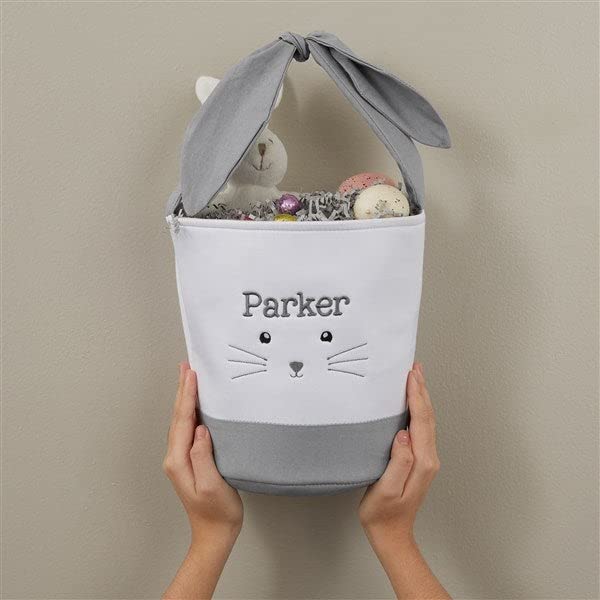 Miniatura 5 de Personalization Universe Lovable Bunny - Cesta de Pascua bordada gris