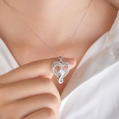 ziella Jewelry To My Wife Necklace-Engraved Heart Necklace with I Love You-Birthday Anniversary Jewelry Pendant Gifts for Women2