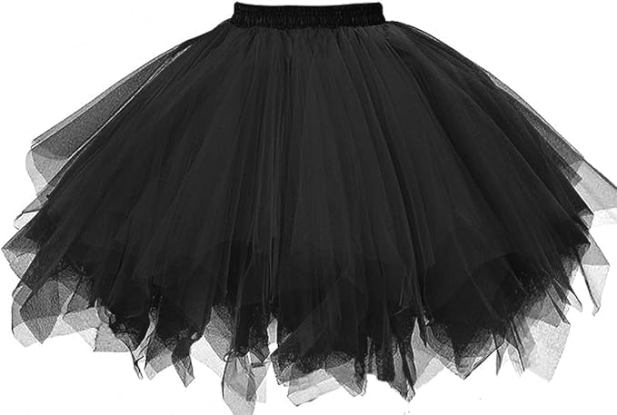 MIVORA Damen Tüllrock 50er, Elastisch Ballett Tutu Rock Petticoat Unterrock Tütü Rock, Ballet Tanzrock Rockabilly Tanzkleid Ballkleid Kurz Retro...