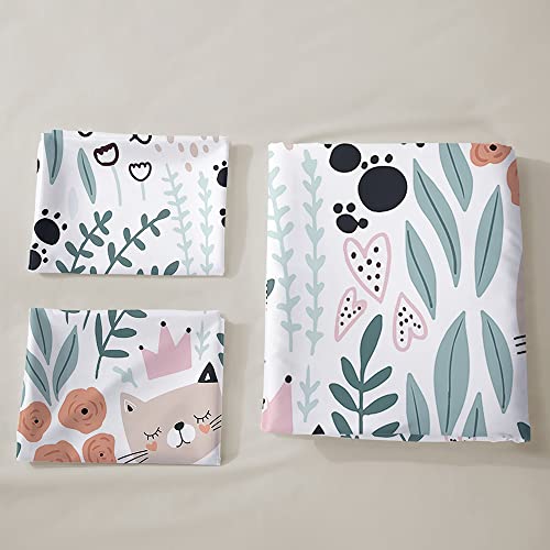 Cvhouse Cat Duvet Cover Set,Cat Bedding Set For Kids,Cartoon Cat Comforter Cover Set,Queen Size,1 Quilt Cover 2 Pillowcases 3 Piece #TOP2