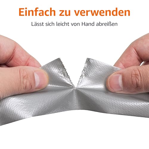 Amazon Basics Klebeband Robust, 4,8cm x 18,3m, Gewebeband Silberfarben, 4er-Pack – Ansicht 3