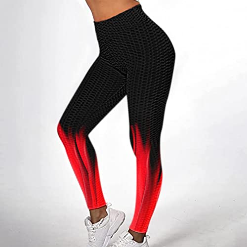 Uocufy Tiktok Butt Leggings Set Yoga Pants For Women With Pockets Women Booty High Waist Tiktok Yoga Pants Workout Running Tummy Control Tights Red #TOP1