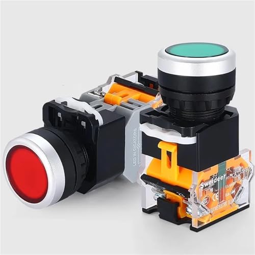 Bouton-poussoir LA38 22mm 1NO 1NC interrupteur instantané LED - 5