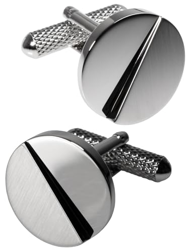 Image of [TAVARAT] Cufflinks for Men cuff links mens classic round shape Black Silver Light Gold Tps-177
