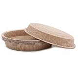 Ecobake Paper Pie Pans Round Easy Release, Faster Baking | No Grease Needed | Set of 10 Brown Paper