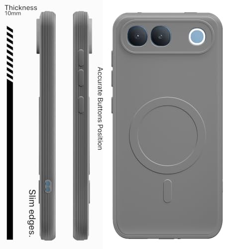 Image of Outlouders Back Cover for Vivo S2 5G | Soft Matte Silicone | Slim Fit | Magnetic-Safe Logo Design (Magnetic-Safe Not Compatible) | Shockproof | Camera Protection Bumper Case (Grey)