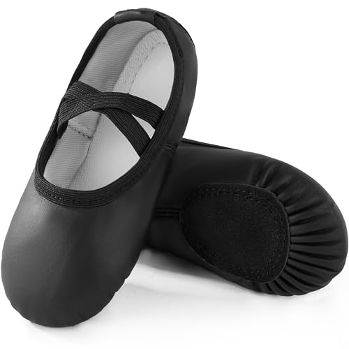 PU Ballet Shoes for Girls - Dance Practice Slippers for Girls, No-Tie Sole Yoga Shoes(Toddler/Little Kid/Big Kid)