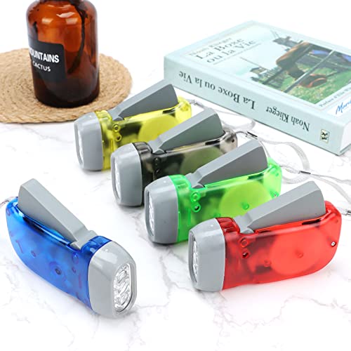 Droutti 30 Pcs Hand Crank Flashlight 3 Led White Light Hand Press Torch No-Battery Flashlight Handpress Powerful Emergency Light Safety Tool For Camping Hiking Autumn And Survival #TOP2